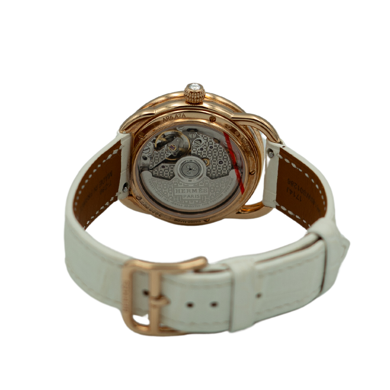 Hermès Arceau H Deco 34mm Diamond-Set Rose Gold