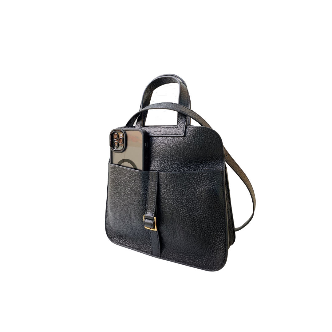 Hermès - BLACK TAURILLON CLEMENCE HALZAN 25