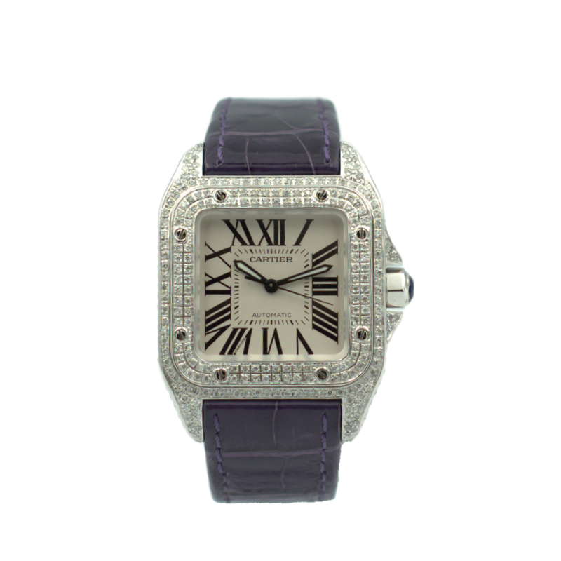 Cartier Santos 100 Medium Size - diamond set