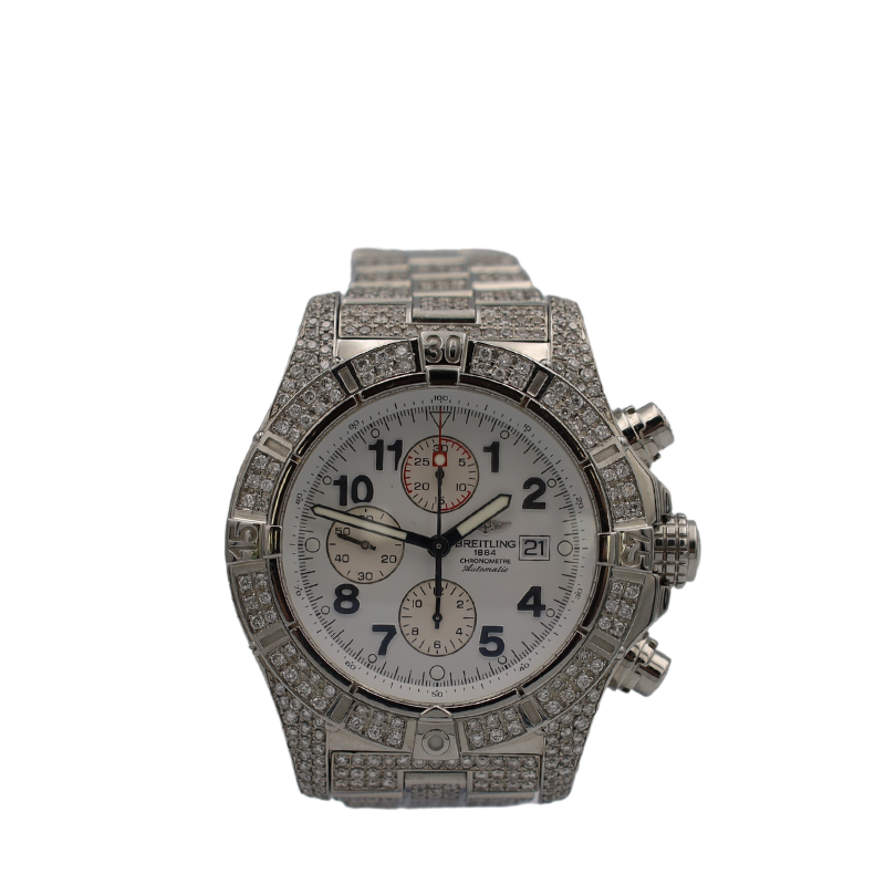 Breitling Super Avenger Chronograph - Fully Iced Out