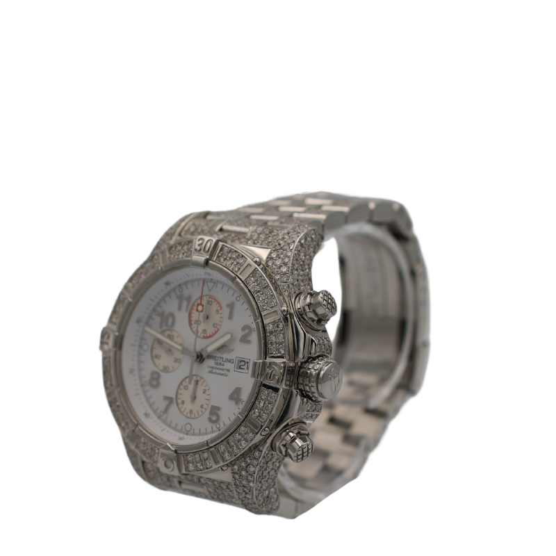 Breitling Super Avenger Chronograph - Fully Iced Out