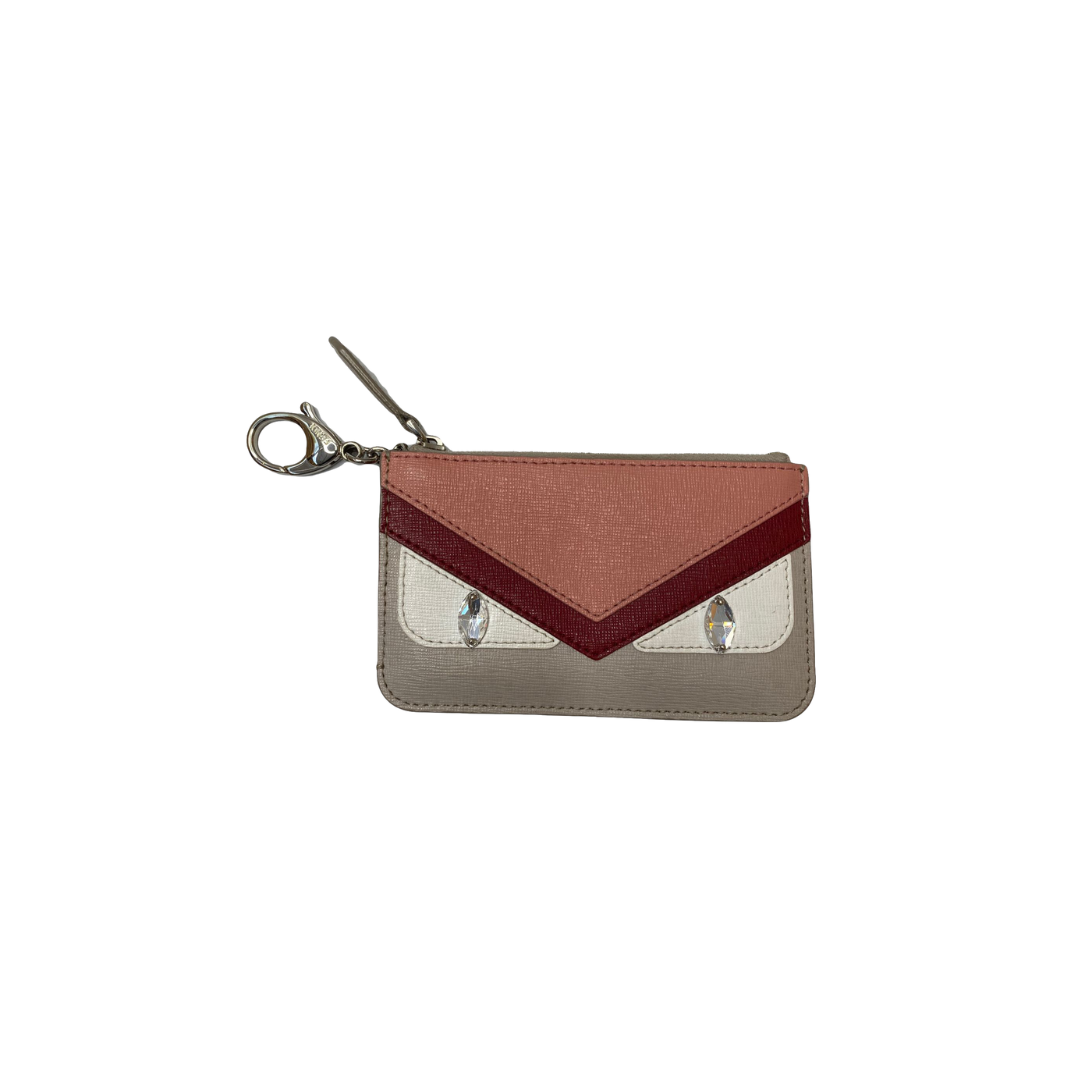 Fendi - PINK MULTI MONSTER VITELLO ELITE LEATHER KEY CASE