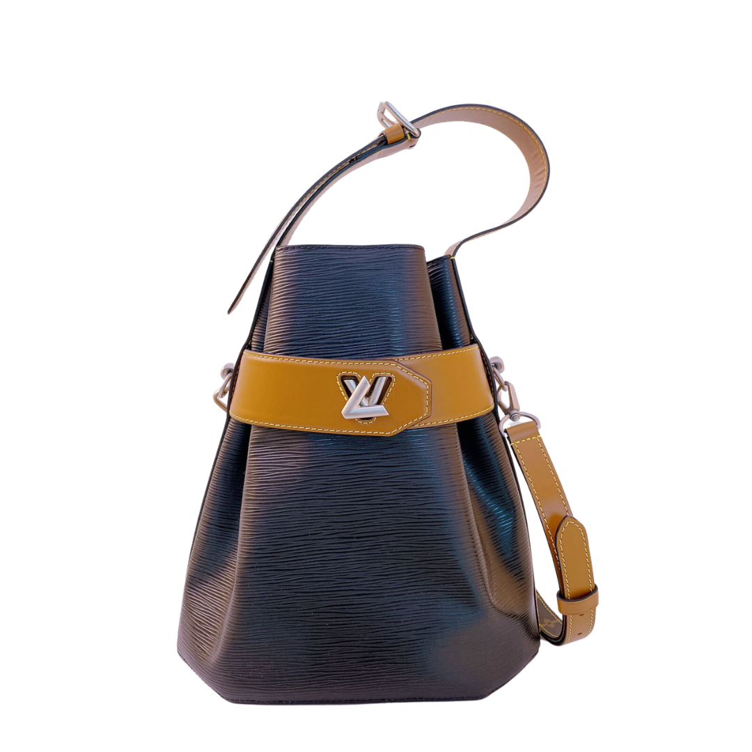 LOUIS VUITTON - BLACK EPI LEATHER TWIST BUCKET BAGFL3198