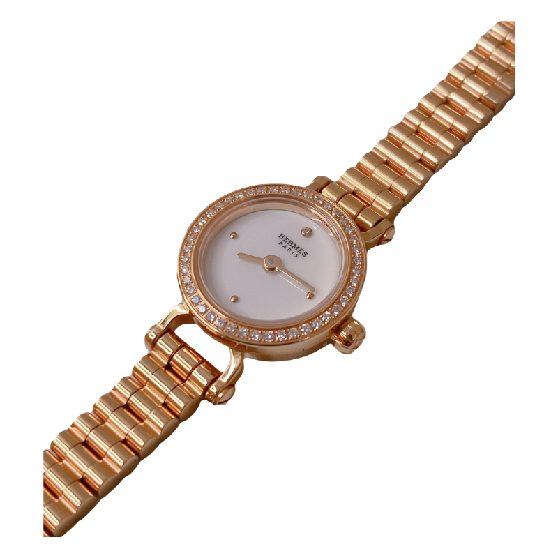 Hermès DIAMOND-SET ROSE GOLD FAUBOURG WATCH 15MM